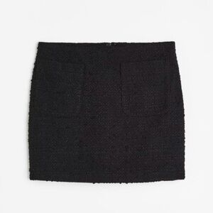 NWT H&M Black Tweed Skirt, size 6
